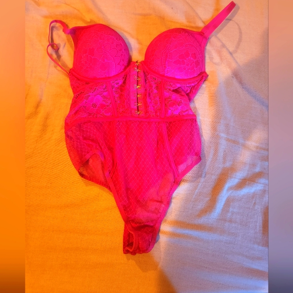La Senza hot pink bodysuit size small